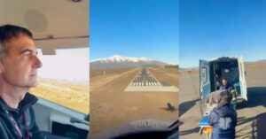 Emotivo vuelo sanitario: la mamá de Julián agradeció a Antonio Laje y su tripulación por el traslado desde Esquel a Comodoro